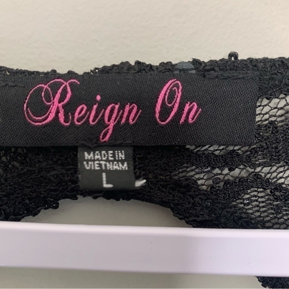 Women’s Juniors Reign On Black Lace Sequins Dress Size Large NWT - Picture 8 of 10